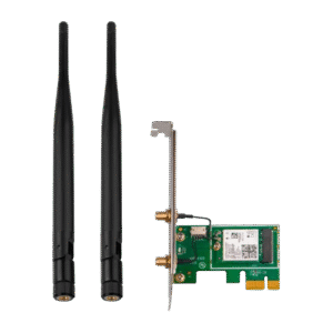 Adaptador Wi-Fi 6 PCI-E AX3000 | Tarjeta de Red Inalámbrica Doble Banda 2.4GHz/5GHz | Bluetooth 5.0 | 2 Antenas 5dBi | Conexión AX de PC Escritorio | Tecnoprocesos