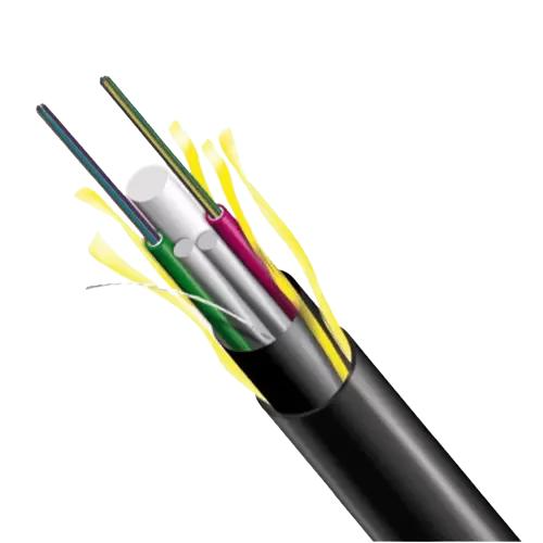 Cable FO Mini ADSS 24 Hilos G652D | Fibra Monomodo de Alta Capacidad | Span 120m | Cubierta PE 2FRP | Tecnoprocesos