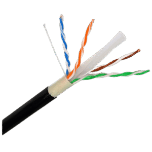 Cable UTP CAT6 Exterior 100m Enerline | 23 AWG Cobre Puro | Chaqueta PE Negra UV | Redes Gigabit Outdoor | Tecnoprocesos
