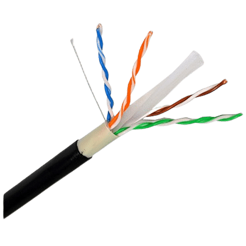Cable UTP CAT6 Exterior 100m Enerline | 23 AWG Cobre Puro | Chaqueta PE Negra UV | Redes Gigabit Outdoor | Tecnoprocesos