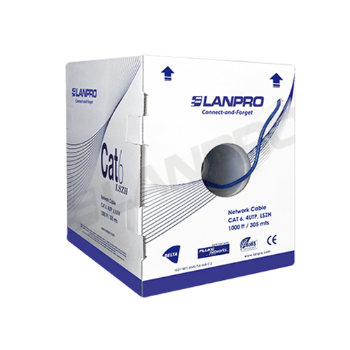 Cable UTP CAT6 Interior 305m LSZH Gris | 24 AWG Cobre Puro BC | Chaqueta Cero Halógenos | Certificado UL CSA FT1 | Redes Gigabit Seguras | Tecnoprocesos