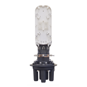 Cierre de Empalmes Cilíndrico FO Mufla 4 Puertos (1 Oval + 3 Circ.) | Diámetro 130mm x 420mm | Planta Externa LPF3313ABK | Tecnoprocesos