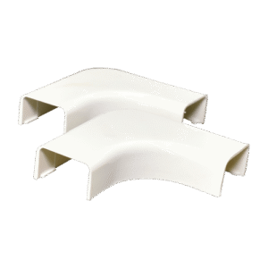 Codo Plano para Canaleta 20x12 mm Blanco | Accesorio PVC para Canaleta Pequeña | Cambio de Dirección Horizontal | Tecnoprocesos