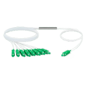 Divisor FO PLC 1x8 SC/APC | Fibras Sueltas G.657 | Splitter Óptico Monomodo FTTH/GPON | Terminación SC/APC Verde | Tecnoprocesos