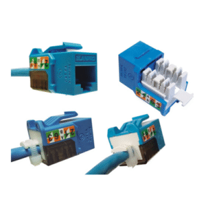 Jack Keystone RJ45 Cat 6A UTP X-Class Azul | 90 Grados IDC | No Blindado | Certificado UL | Conector 10 Gigabit | Tecnoprocesos