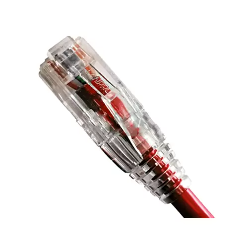 Latiguillo Red CAT6 Ultradelgado UTP 26 AWG | Patch Cord 2m Rojo | Multifilar CM para Centros de Datos | Tecnoprocesos