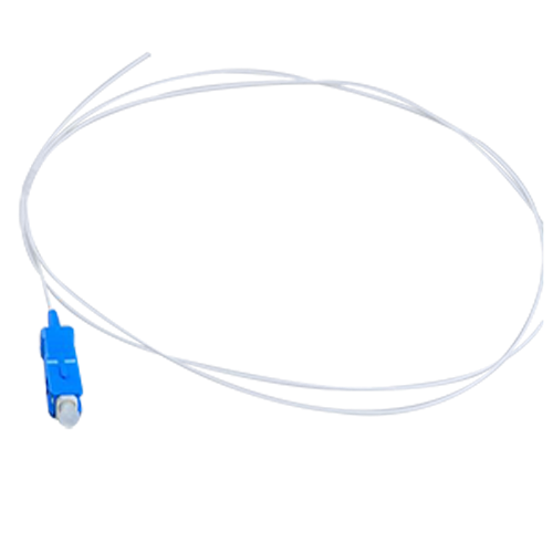 Pigtail FO Monomodo Simplex SC/UPC | G.652D | 0.9mm Chaqueta PVC Blanca | Terminación de Fibra Óptica | 1 Metro | Tecnoprocesos