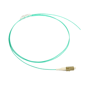 Pigtail FO Multimodo Simplex LC | OM4 | 0.9mm Chaqueta LSZH Aqua | Terminación 40G/100G | 1.5 Metros | Tecnoprocesos