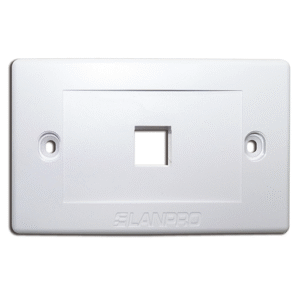 Placa Frontal Superficial 1 Puerto Horizontal | Faceplate 1 Módulo RJ45/Multimedia | Color Blanca | Accesorio de Red | Tecnoprocesos