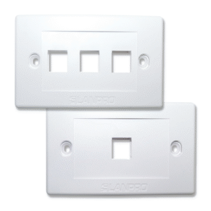 Placa Frontal Superficial 6 Puertos Vertical | Faceplate 6 Módulos Keystone | Color Blanca | Alta Densidad de Conexión | Tecnoprocesos