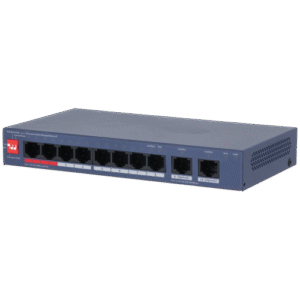 Switch PoE 10 Puertos (8 PoE) | 8 Puertos Fast Ethernet | 2 Uplinks Gigabit | Redes IP/CCTV | Tecnoprocesos