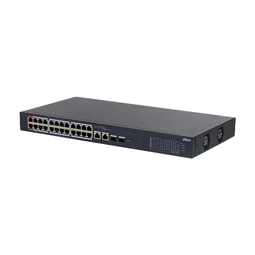 Switch PoE Administrable 26 Puertos (24 PoE) | 10/100 MBPS | 2 Uplinks SFP Gigabit | 240W Total | Tecnoprocesos