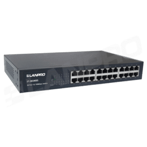 Switch de Red 24 Puertos Fast Ethernet 10/100 MBPS | Alta Densidad | Montable en Rack 1U | Tecnoprocesos